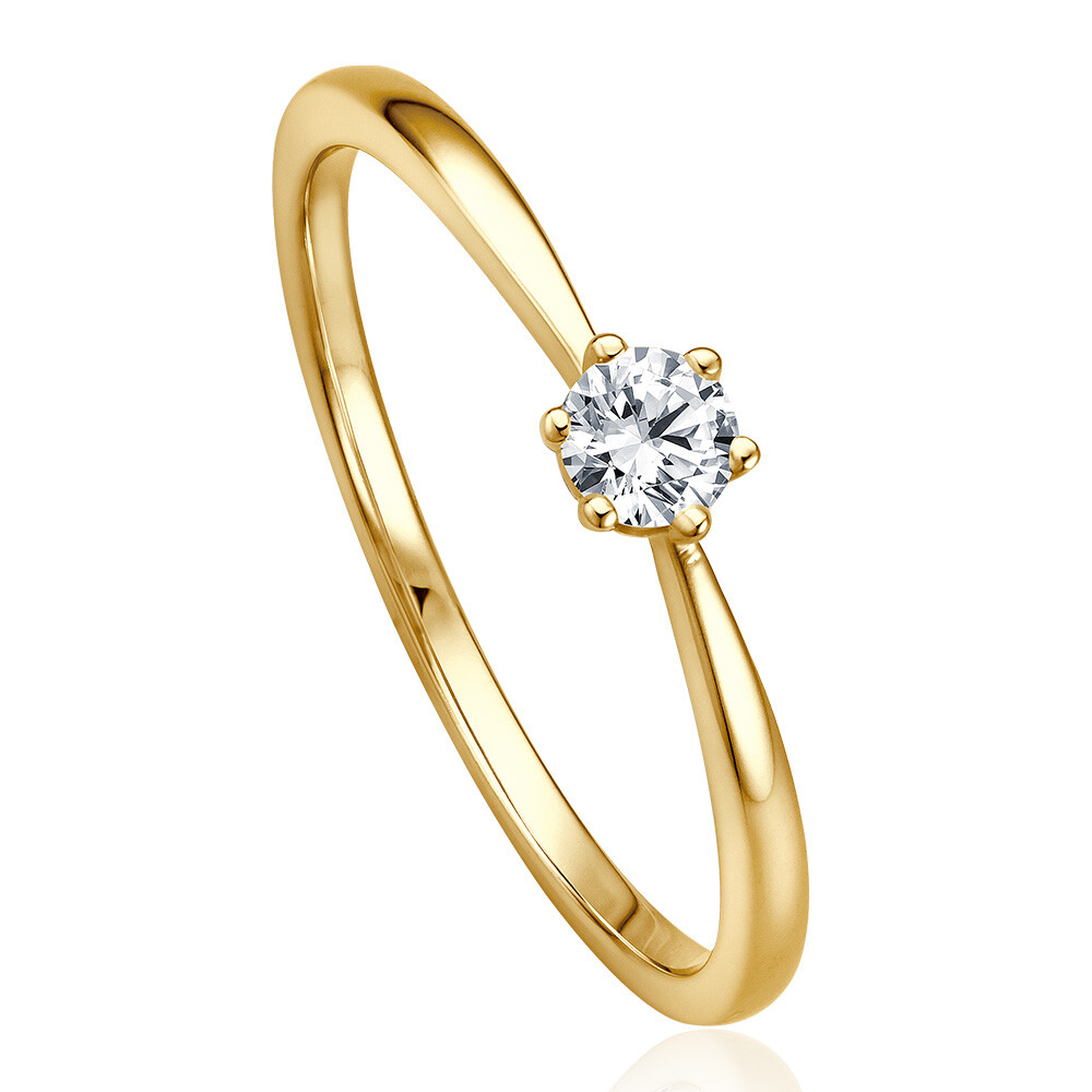bella luce Solitaire Ring Gelbgold Brillant 0.170 ct. w/si