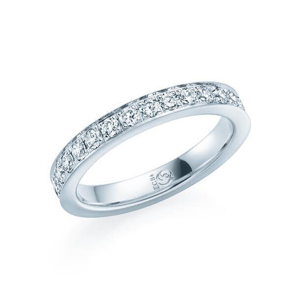 Diamantring Memoire Weißgold 750 zus. 1,300ct. tw/si Rubin RU-1558