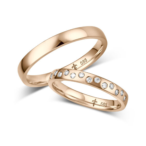 Giloy Trauringe TR-0-00057 & TR-1-00057 Florine Roségold