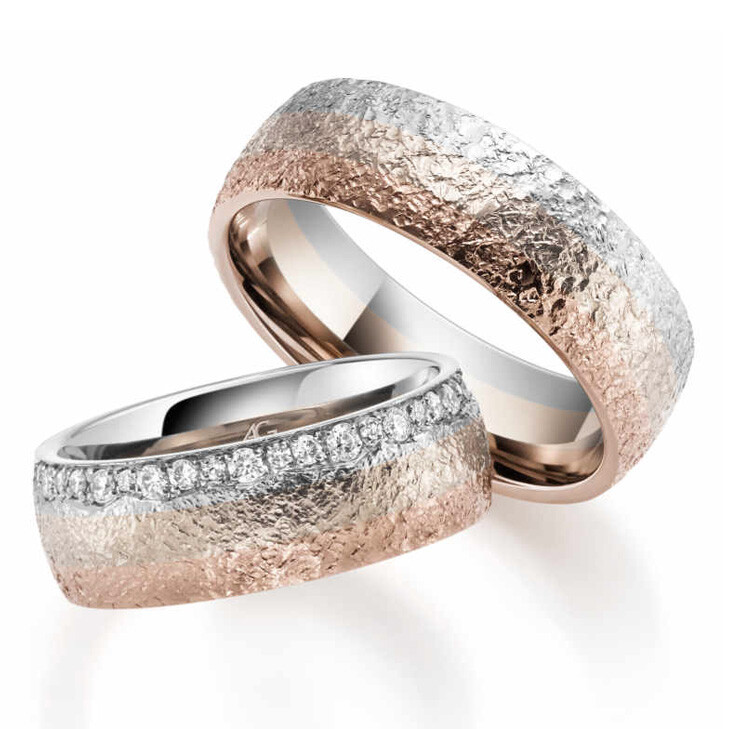 Gerstner Trauringe Mondlicht Brillant 31159/7 Rot-Haselnuss Weißgold