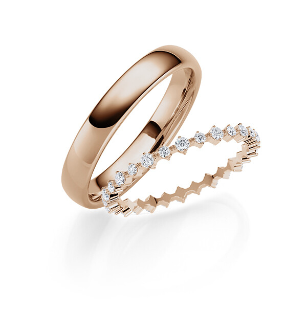 Trauringe Memoire Eheringe Peach-Gold Rubin RU-1827