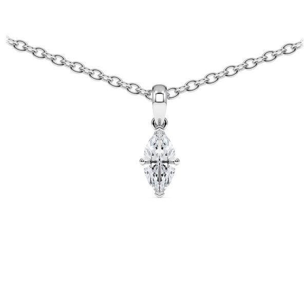 Collier Platin 950 Marquise-Diamant zus. 0,300 ct, tw, vs Rubin RU-1781-4