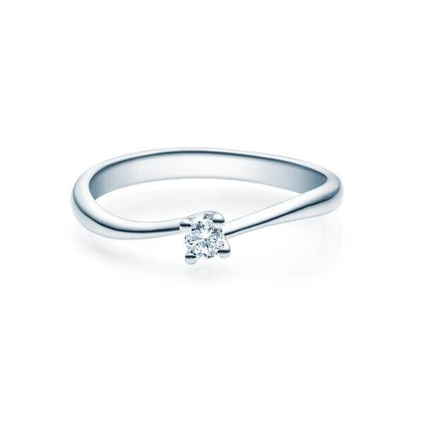 Verlobungsring Mini Twist Solitär Platin 950 -0,080 ct, tw, si - Rubin RU-1500-8