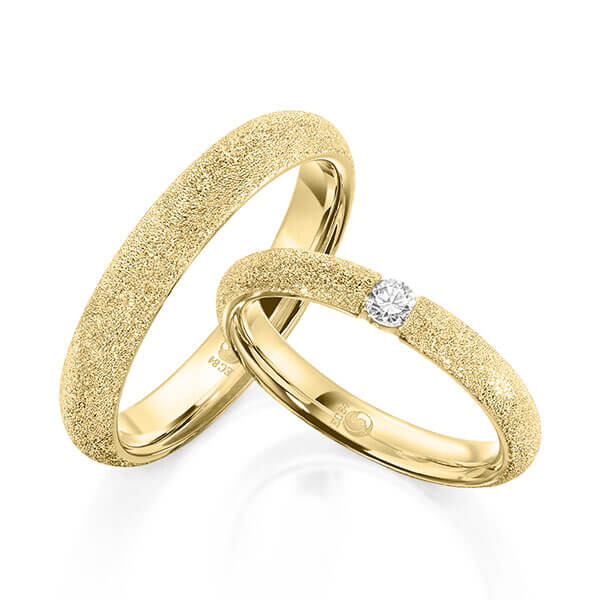 Paar Trauringe / Eheringe Gelbgold 333/- zus. 0,100 ct, tw, si - RU-1610-3