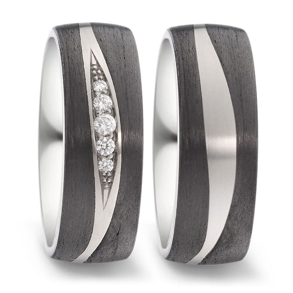 TitanFactory Trauringe Titan Carbon Brillant 52548