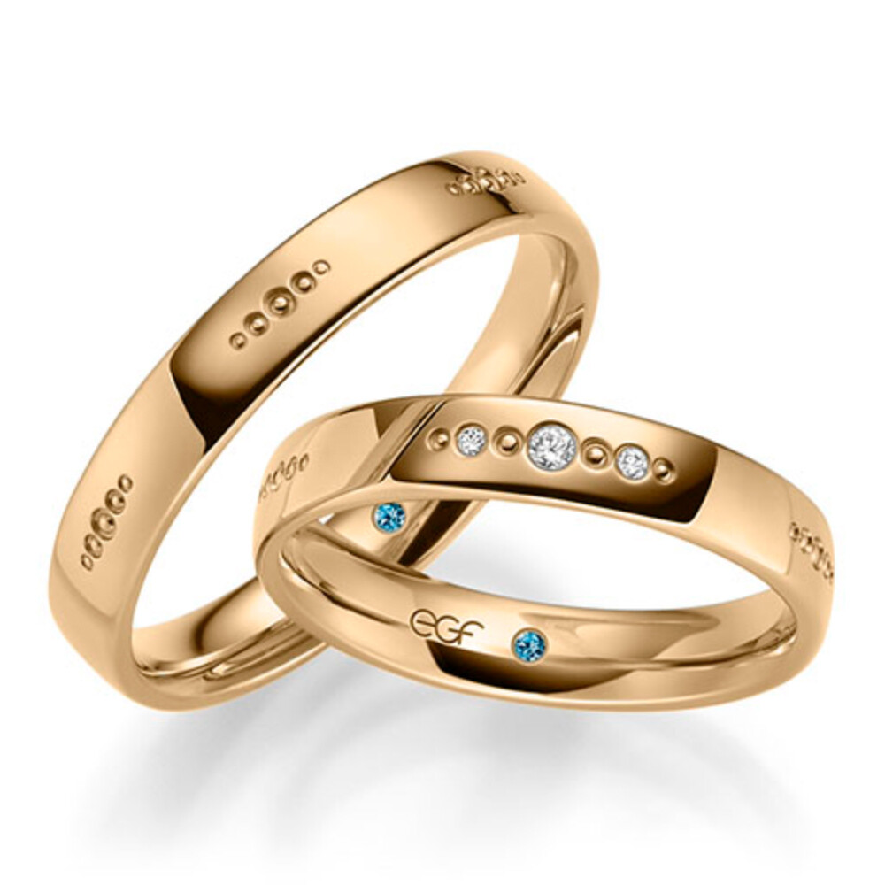 egf Trauringe Roségold Brillant F-1393-1