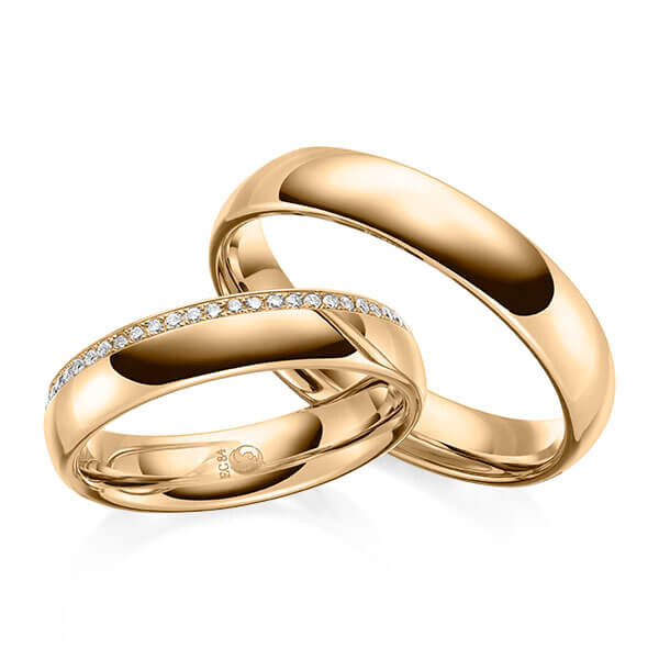 Trauringe Eheringe Roségold Rubin RU-1644