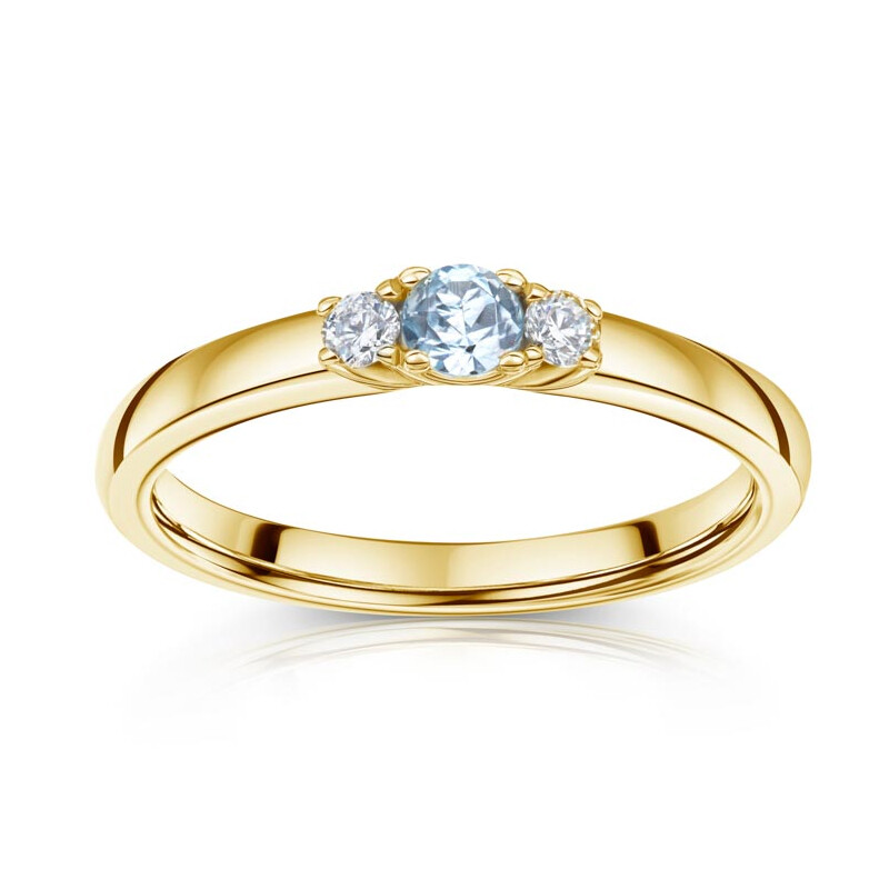 Antragsring Gelbgold Blau Topas Zirkonia 503667