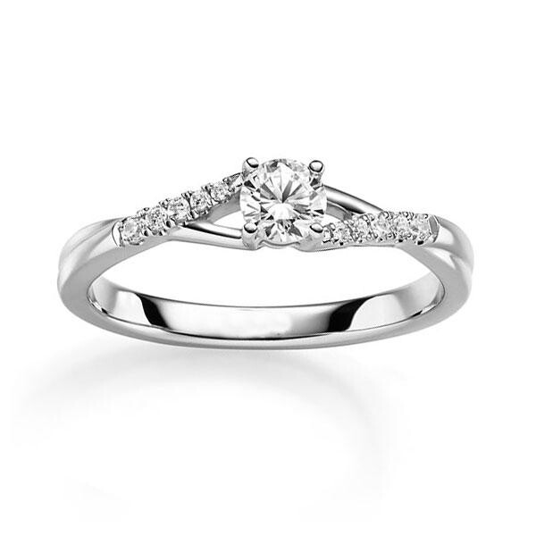 Verlobungsring Weißgold 750 zus. 0,310ct TW/SI Rubin RU-1831