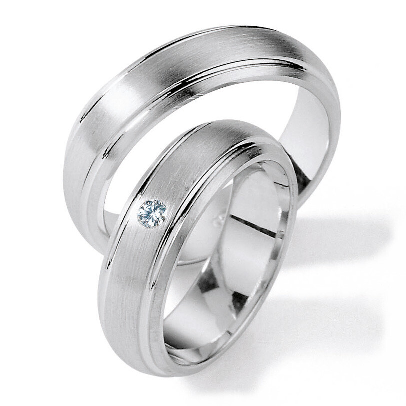 Collection Ruesch Trauringe Weißgold 55/01140 White Slyle Silver Brilliance
