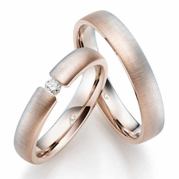 Gerstner Trauringe Mondlicht Brillant 31150/4 Rot-Haselnuss Weißgold