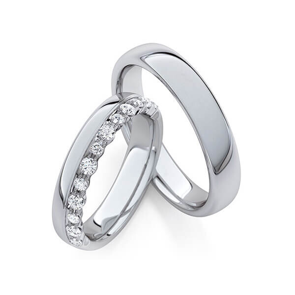 Trauringe Memoire Platin 600 Brillant zus. 0,380 ct. tw, si Rubin RU-1760