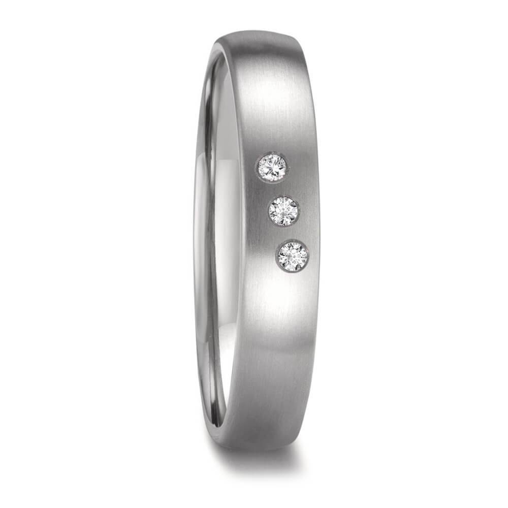 Damenring Zirkonium hell 3 Brillanten