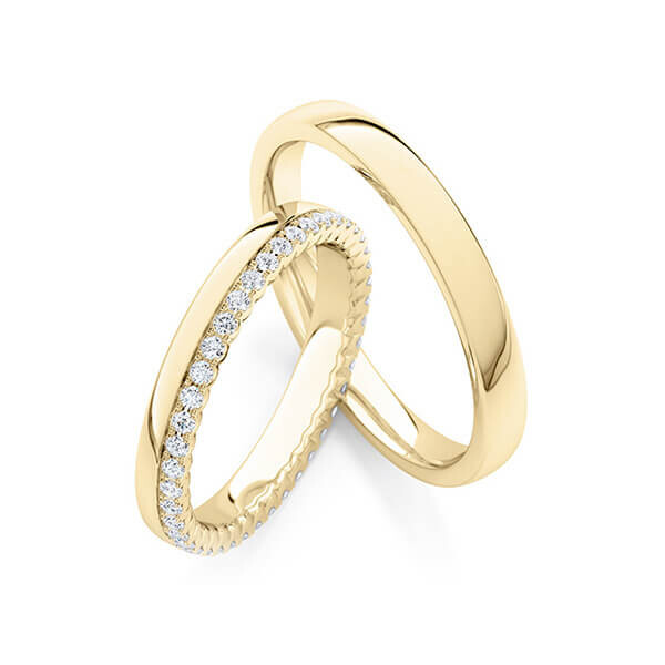 Trauringe Memoire Gelbgold 333 Brillant zus. 0,410 ct. tw, si Rubin RU-1764