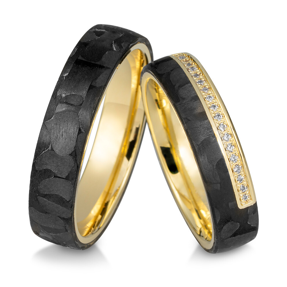 Trauringe Gelbgold Carbon Saint Maurice 49/81466 & 49/81465