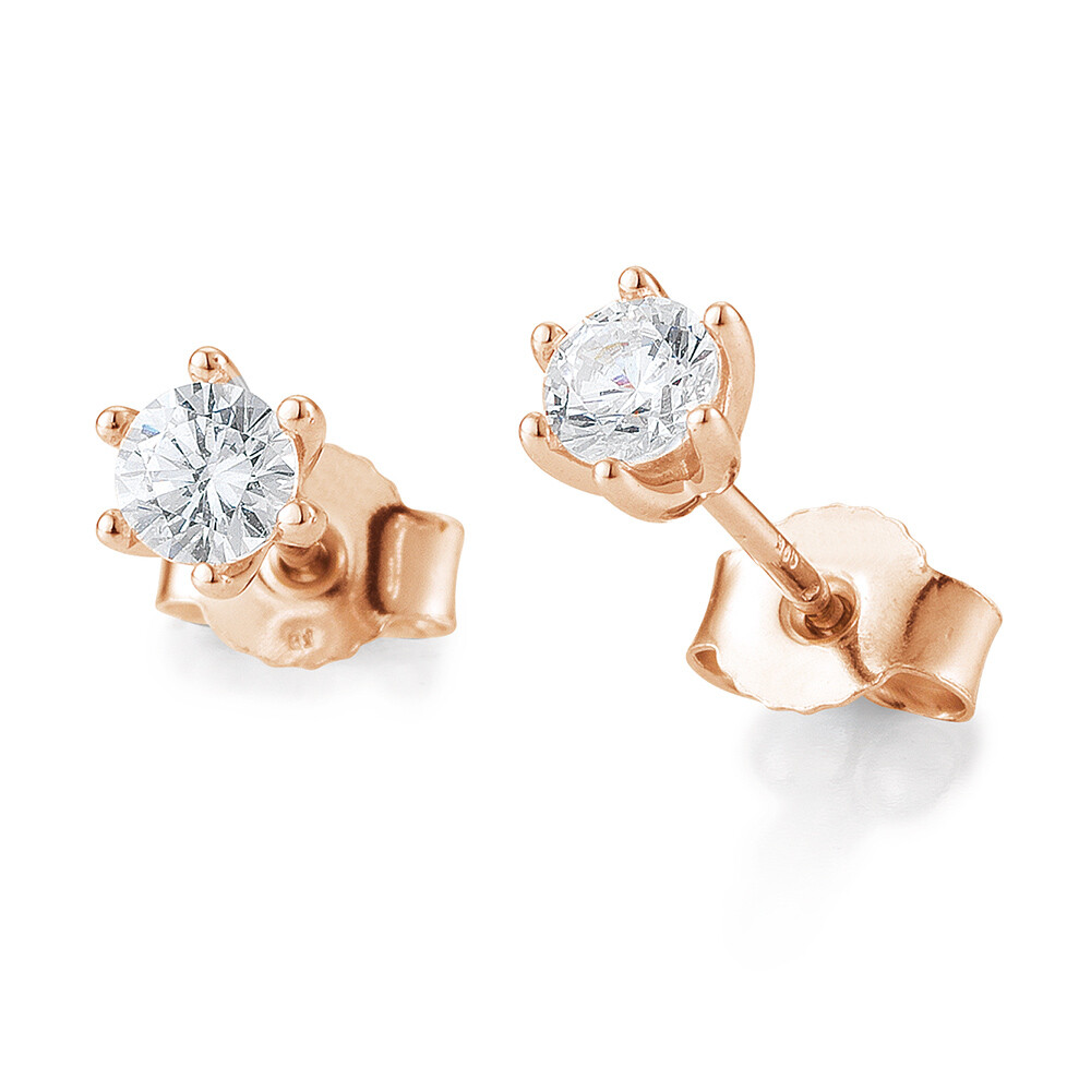 Ohrstecker 6er Krappe Rotgold Brillant BR783