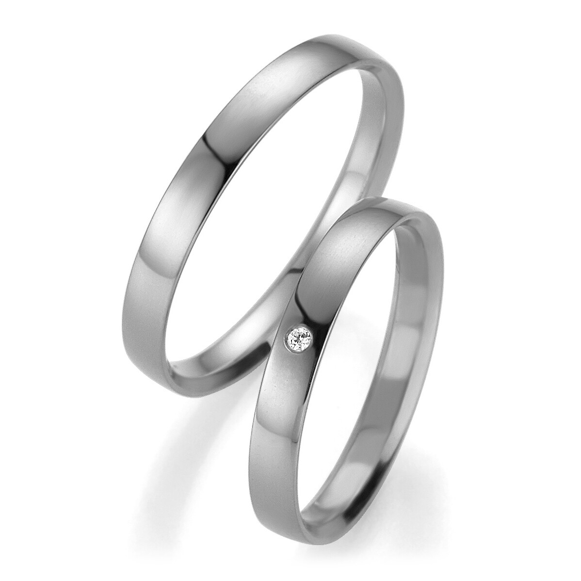 Breuning Trauringe Weißgold Profil Light 48/04415 & 48/14415