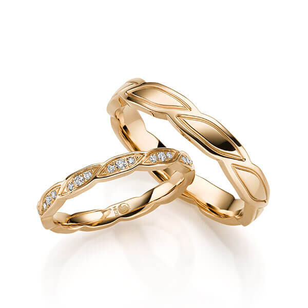 Paar Trauringe / Eheringe Roségold 375/- zus. 0,120 ct, tw, si - RU-1705-4