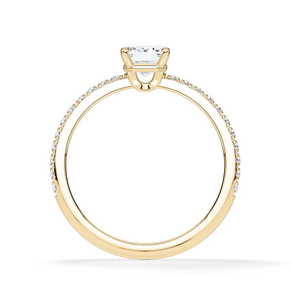 Ring Hidden Halo Emerald Gelbgold Rubin 1899