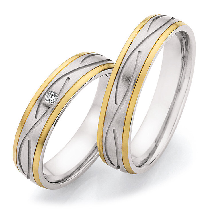 Trauringe Edelstahl-Gelbgold 585 88/24130 & 88/24140