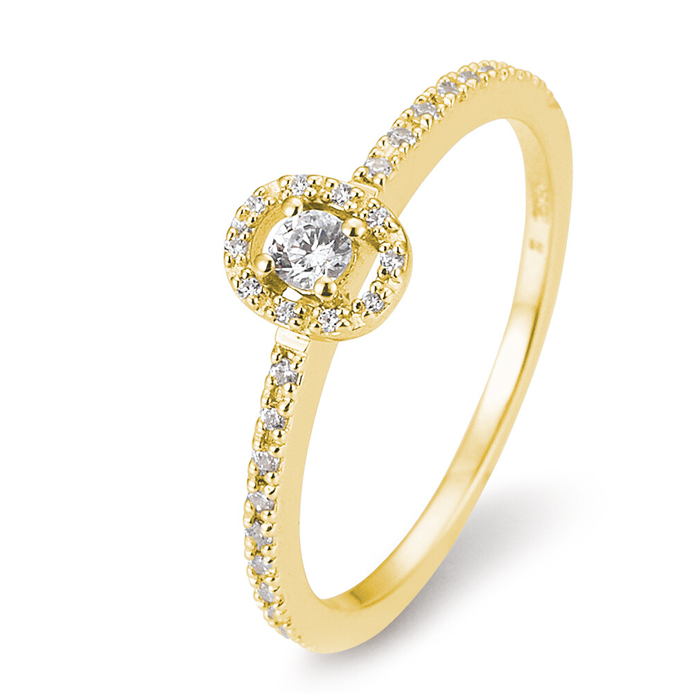 Fantasy Pavé Oval Ring Gelbgold Brillant Breuning 41/05801