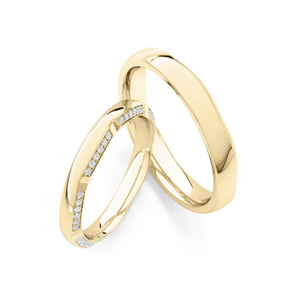 Paar Trauringe / Eheringe Gelbgold 333/- zus. 0,210 ct, tw, si - RU-1775-2