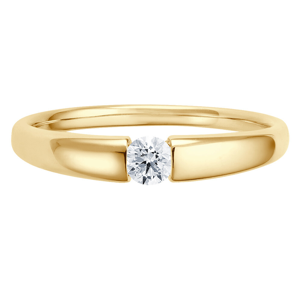 bella luce Solitaire Ring Gelbgold Brillant 0.170 ct. w/si, liegend