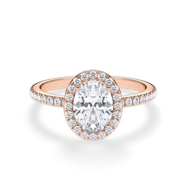 Verlobungsring Rotgold 750/- zus. 1,430 ct, LAB - e, vs2 & tw, vs - RU-1902-17