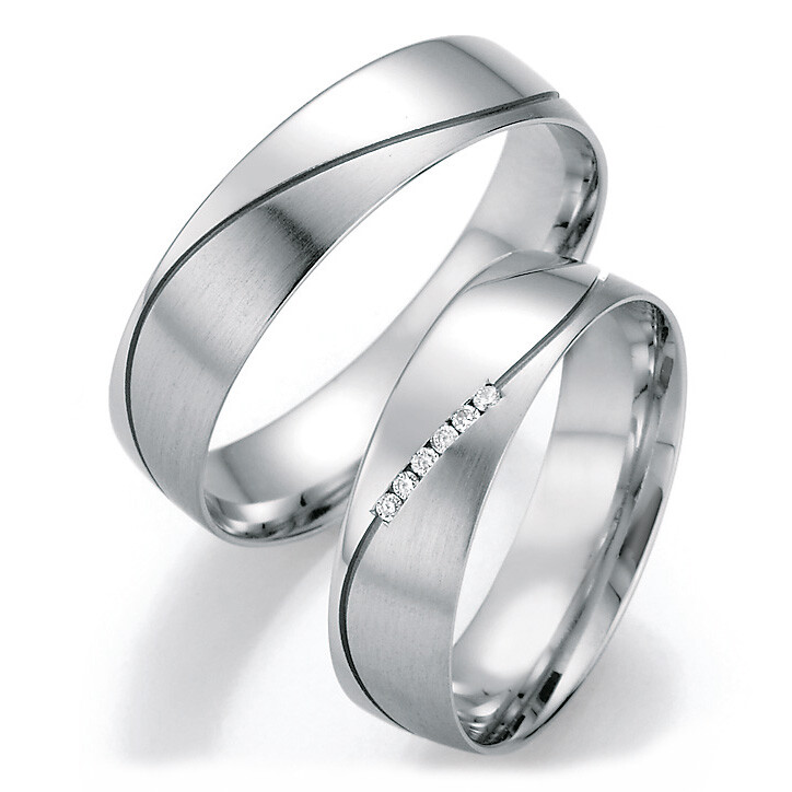 Collection Ruesch Trauringe Weißgold Brillant 66/30130 & 66/30140