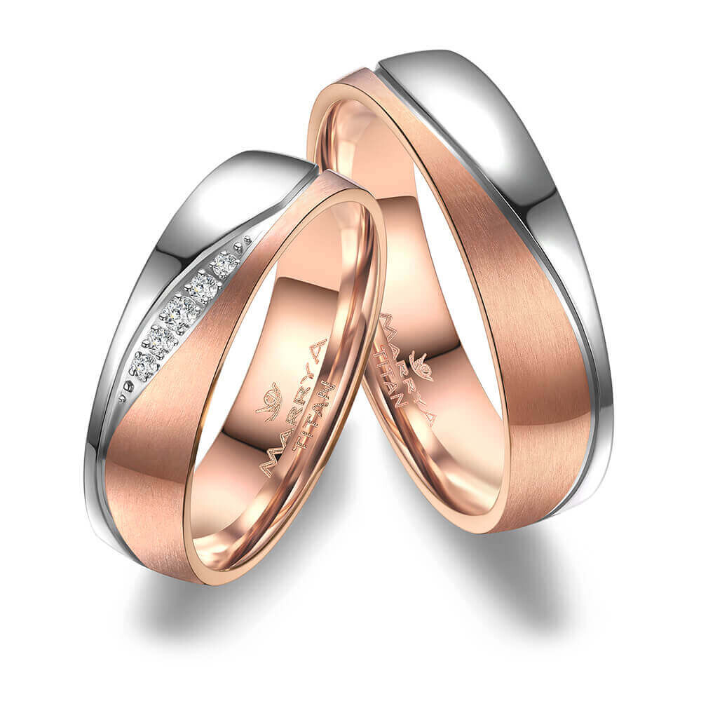 Partnerringe Eheringe Titan Rosé Marrya TI-38