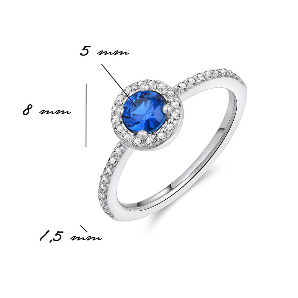 Ring Silber 925 Zirkonia blau Gisser R446B