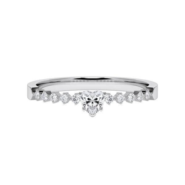 Verlobungsring Herz Diamant Weißgold 333 zus. 0,300ct. Rubin 1794