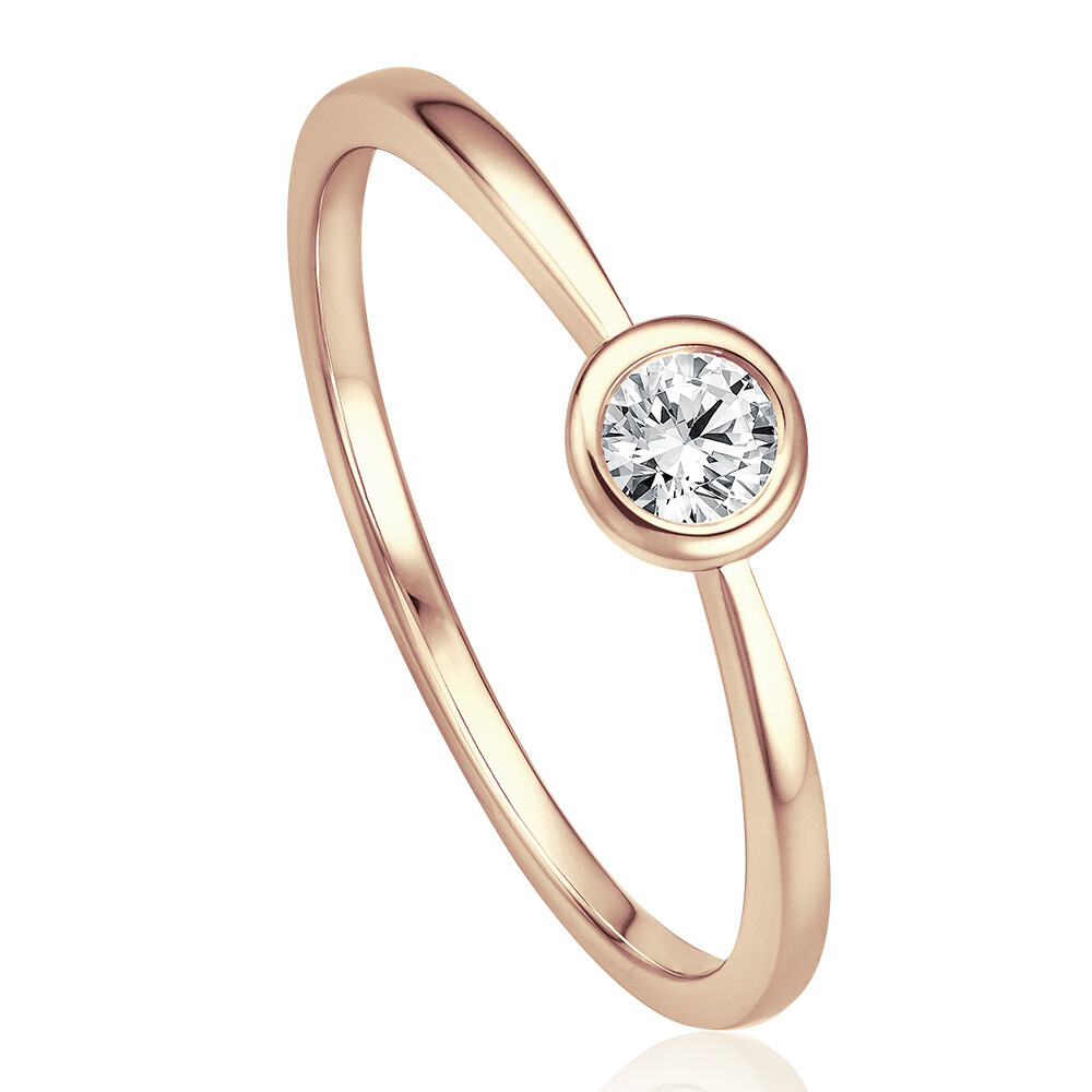 bella luce Solitaire Ring Roségold Brillant 0.170 ct. w/si