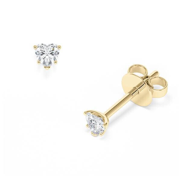 Ohrstecker Gelbgold Herz Diamant Rubin RU-1776