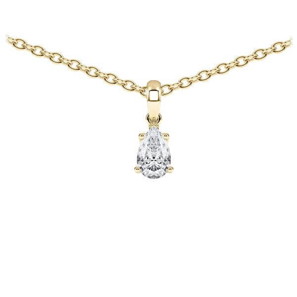 Collier Gelbgold 585 Tropfen-Diamant zus. 0,200 ct, tw, vs Rubin RU-1783-2