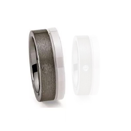Ring aus Tungsten Wolfram Keramik Schwarz 20039H