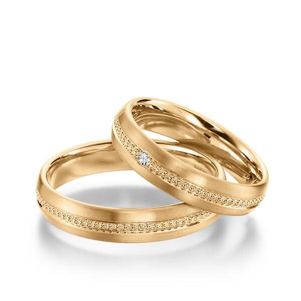 Sickinger Trauringe Roségold Perlfuge Brillant SC-1136-1