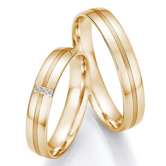 Collection Ruesch Trauringe Eheringe Gelbgold Brillant 66/61070 & 66/61080