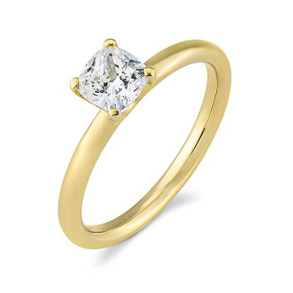 Verlobungsring Cushion Gelbgold Lab-Grown Diamant Breuning 41-06318