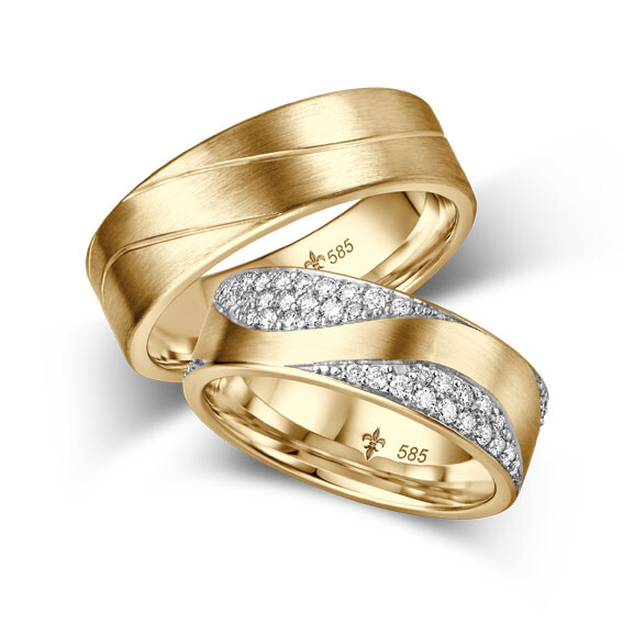 Giloy Trauringe Yvonne Gelbgold TR-0-00052 & TR-1-00052