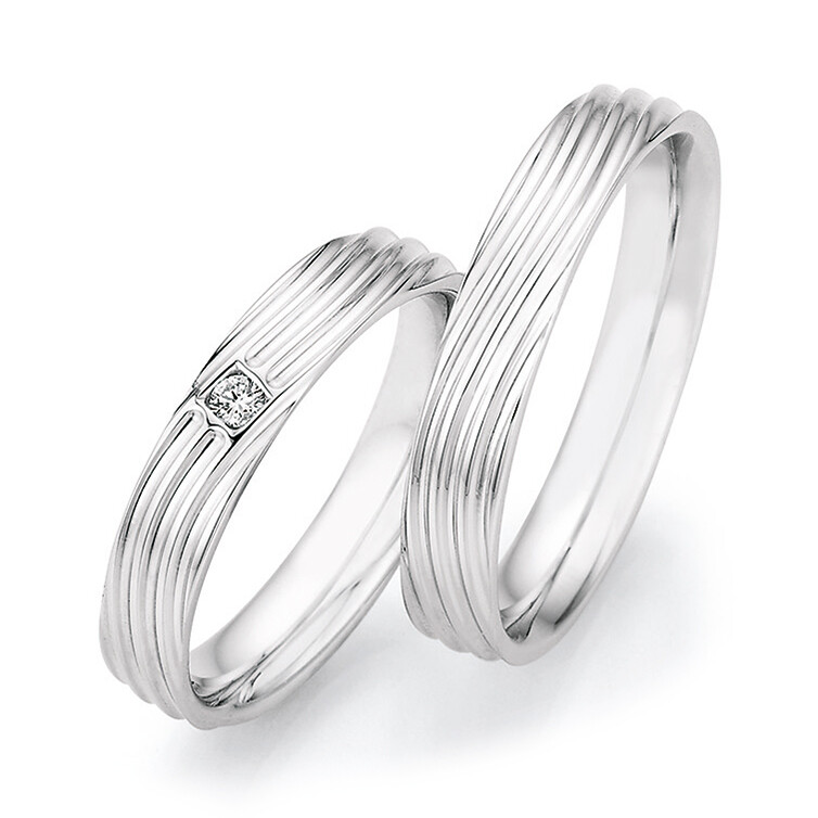 Eheringe Silber 925 Legends mit Wellenrilen Ruesch 55/33030 & 55/33040