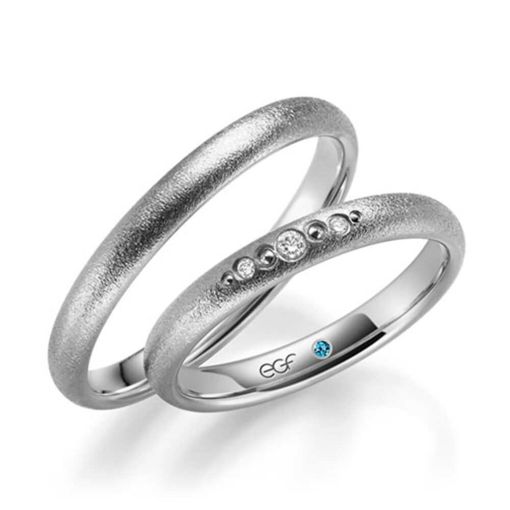 egf Trauringe Palladium-Silber Glamour Brillant F-1392-5