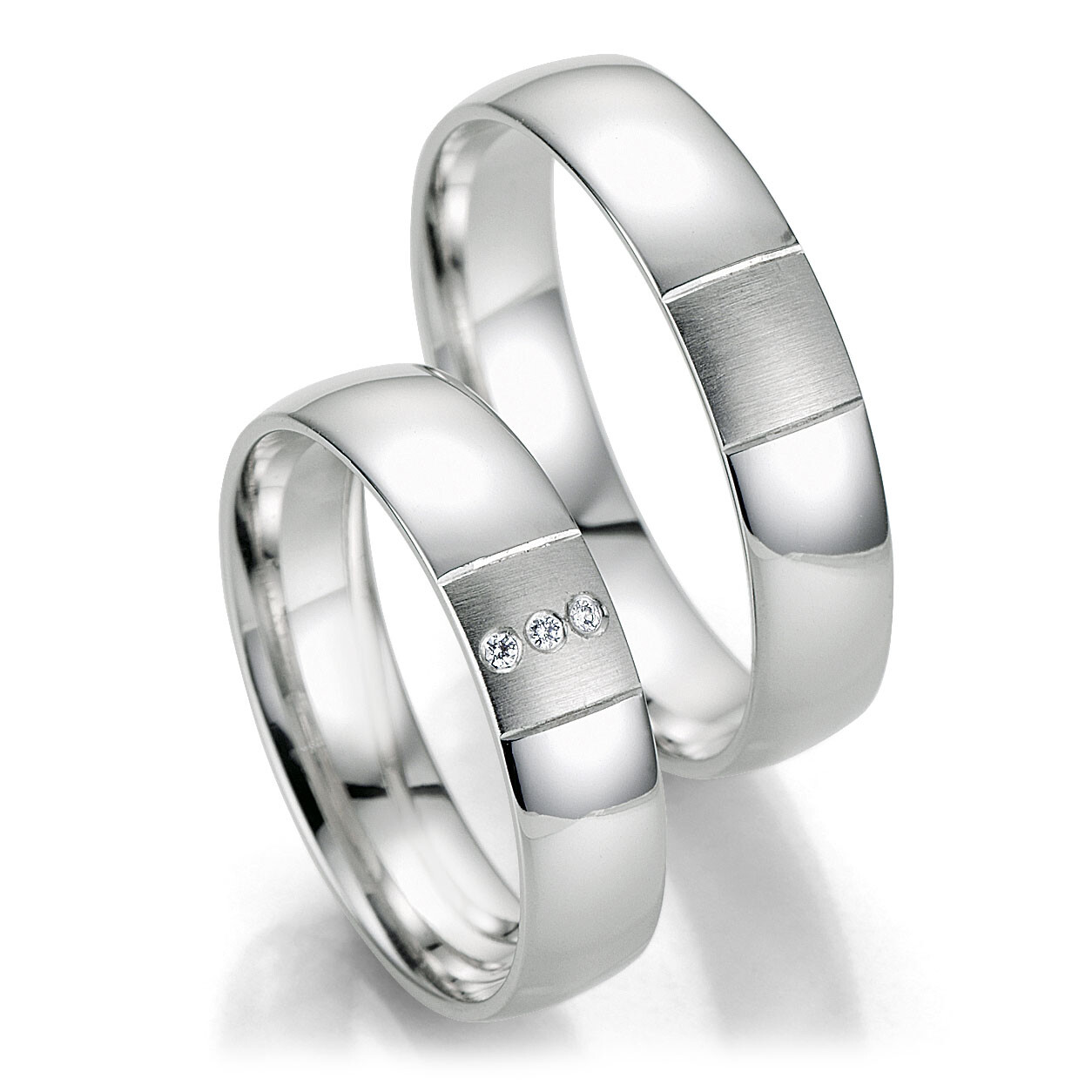 Breuning Trauringe 48/07047 & 48/07048 Weißgold