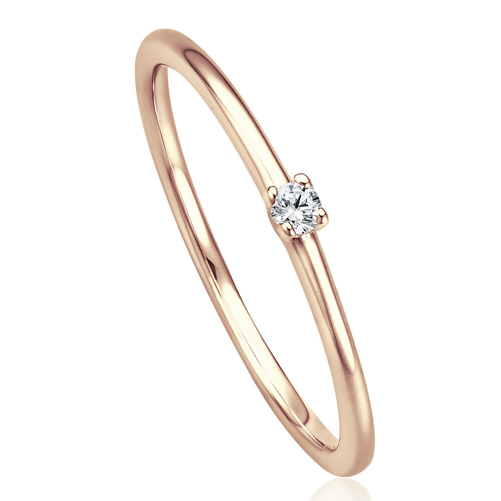 bella luce Solitaire égold Brillant 0.040 ct. w/si