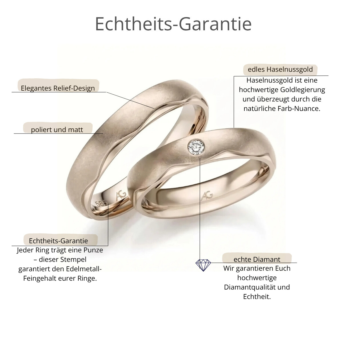 Trauringe Haselnussgold Brillant Gerstner 31423