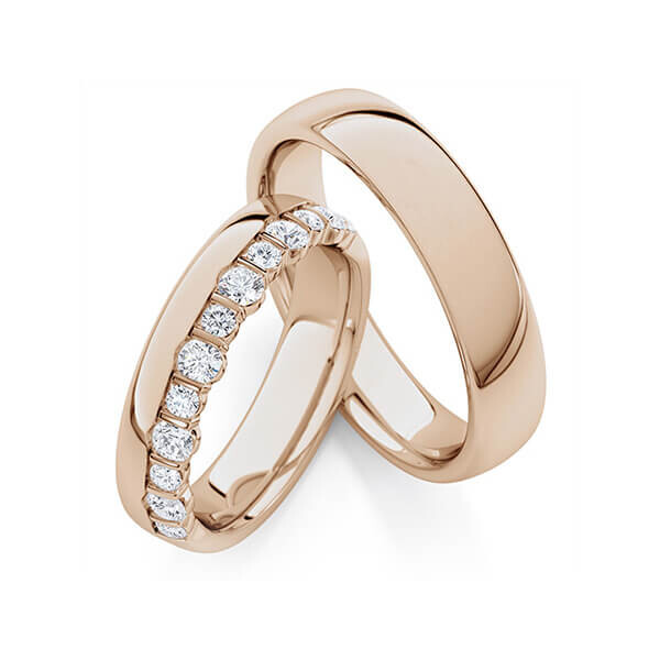 Trauringe Memoire Peach-Gold Rubin RU-1769