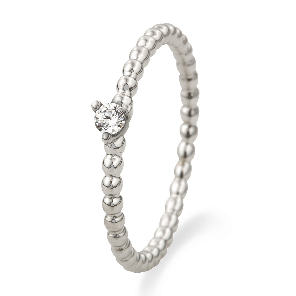 Kugelring Solitär Platin Zirkonia 503735