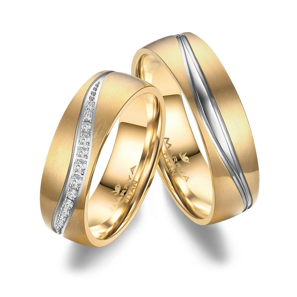 Trauringe Partnerringe Titan Gelbgold Marrya TI-40