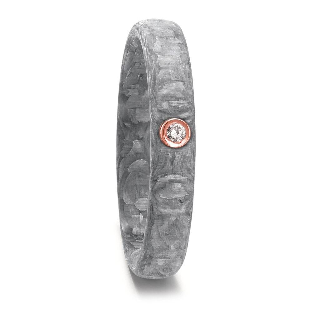 Trauringe Carbon grau Rotgold 750 Brillant TitanFactory 52609