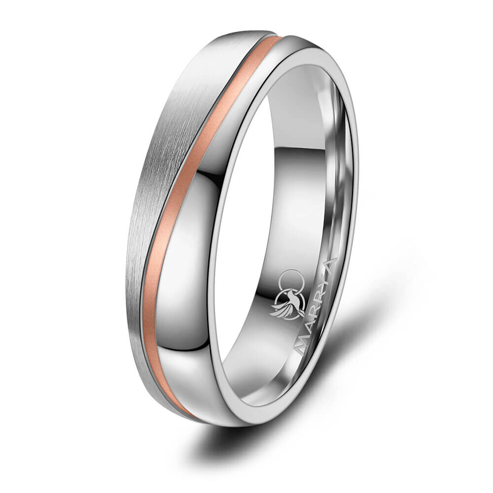 Herrenring Edelstahl Rosé plattiert Marrya ES-11
